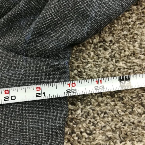 Brooks Brothers Sport Coat Italy Wool Windowpane Plaid Gray Blue 42R Fitzgerald - Picture 10 of 13